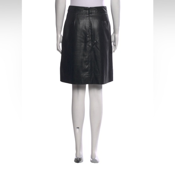 Tory Burch size 6 black shimmer skirt midi pleated flattering - Picture 3 of 13